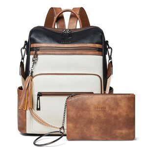 8588 Backpack Purse Leather Fashion Designer Travel Backpack Convertible